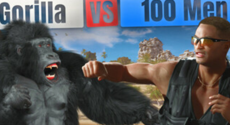 Gorilla Vs 100 Men